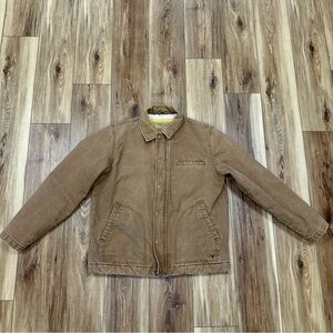 American Eagle Canvas Workwear Shearling Lined Detroit Style Jacket, Tan, Large